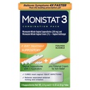 Traitement de l'infection des levures Monistat 3 jours pour les femmes, 3 suppositoires vaginales de Miconazole et crème antidémangeaison externe (9g Tube) Combo Pack