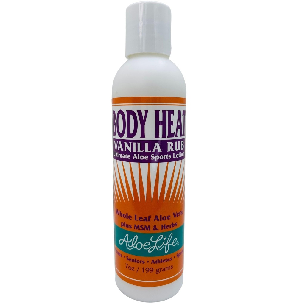 La vie d'Aloe - La chaleur corporelle Rube de vanille, lubrifiant, action chaude, apaise et soulage les muscles douloureux, sans danger pour les aînés et les athlètes, aide à réduire la tension et le stress, sans gluten (7 oz)