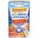 Emergen-C Kidz Immune Plus Cristaux, Supplément de soutien immunitaire sur le pouce avec vitamine C, vitamine D, vitamine B, zinc et manganèse, punch tropical, retour à l'essentiel de l'école - 28 Stick Packs