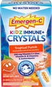 Emergen-C Kidz Immune Plus Cristaux, Supplément de soutien immunitaire sur le pouce avec vitamine C, vitamine D, vitamine B, zinc et manganèse, punch tropical, retour à l'essentiel de l'école - 28 Stick Packs
