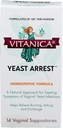 Arrestation de levure de Vitanica, suppositoires vaginales homéopathiques, pour symptômes d'infection à levure, soulagement de brûlures, démangeaisons et décharges, avec acide borique, huile d'arbre à thé et probiotiques, végétalien ( Arrestation de levure, 14)