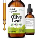 Extrait de feuille d'olive sauvage et biologique gouttes liquides - Antioxydants et immunosupport - Oleuropein olive supplément - Vegan, sucre et gouttes sans alcool - 2 fl oz