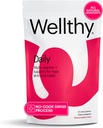 Gummy multivitamines quotidiennes Wellthy, Vitamines véganes à croquer pour les femmes et les hommes avec Zinc, Biotine, Sélénium et Niacine pour la peau, les ongles et le soutien capillaire (Flaveur de framboises, 30 jours)