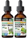 BIO KRAUTER Teinture de Basilic Saint 2 Fl. Oz. & Rhodiola Rosea Teinture 2 Fl. Oz.