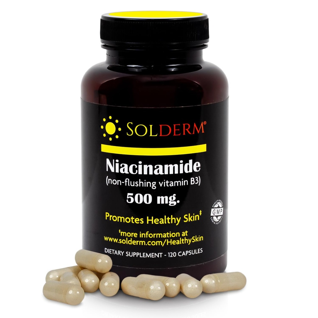 Niacinamide Supplément Vitamine B3 sans gluten et végétarien Comprimés vitaminiques niacinamide avec Cas de cellulose végétale.