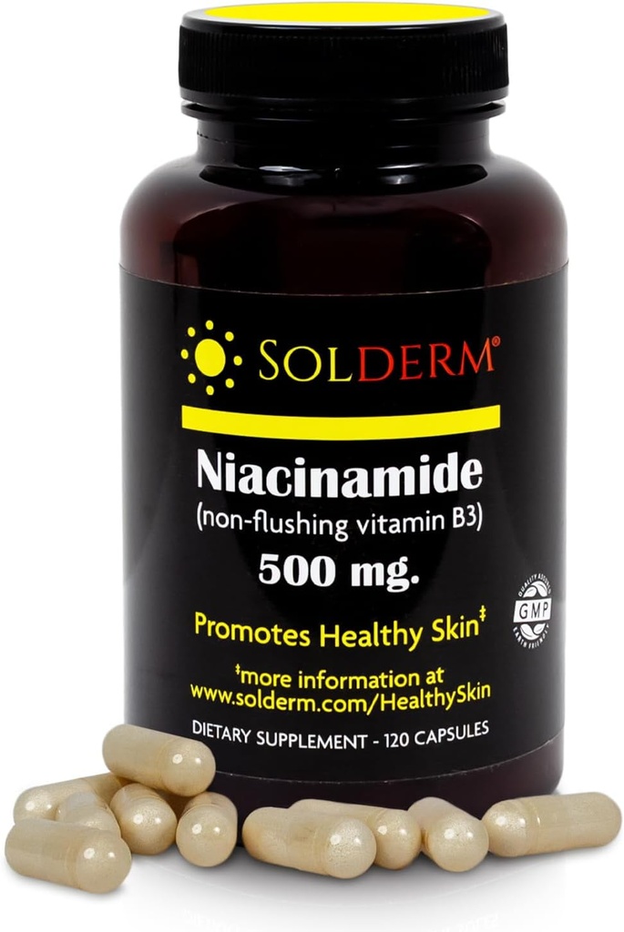 Niacinamide Supplément Vitamine B3 sans gluten et végétarien Comprimés vitaminiques niacinamide avec Cas de cellulose végétale.