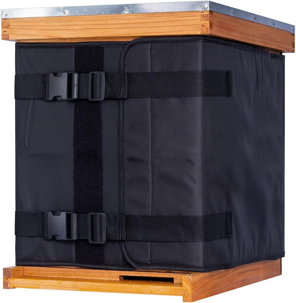MayBee Hive Hive Wrap pour 10 et 8 ruches à cadre, 600D Oxford Cloth Ajustable Wrap de ruches pour 2 boîtes de ruches profondes, imperméable, coupe vent, léger, réutilisable, 76.8" x 18.1"