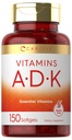 Carlyle Vitamin ADK Supplement | 150 Softgels | with Vitamins A, D3 (5000 IU), K1, K2 (as MK-4 & MK-7) | Non-GMO, Gluten Free
