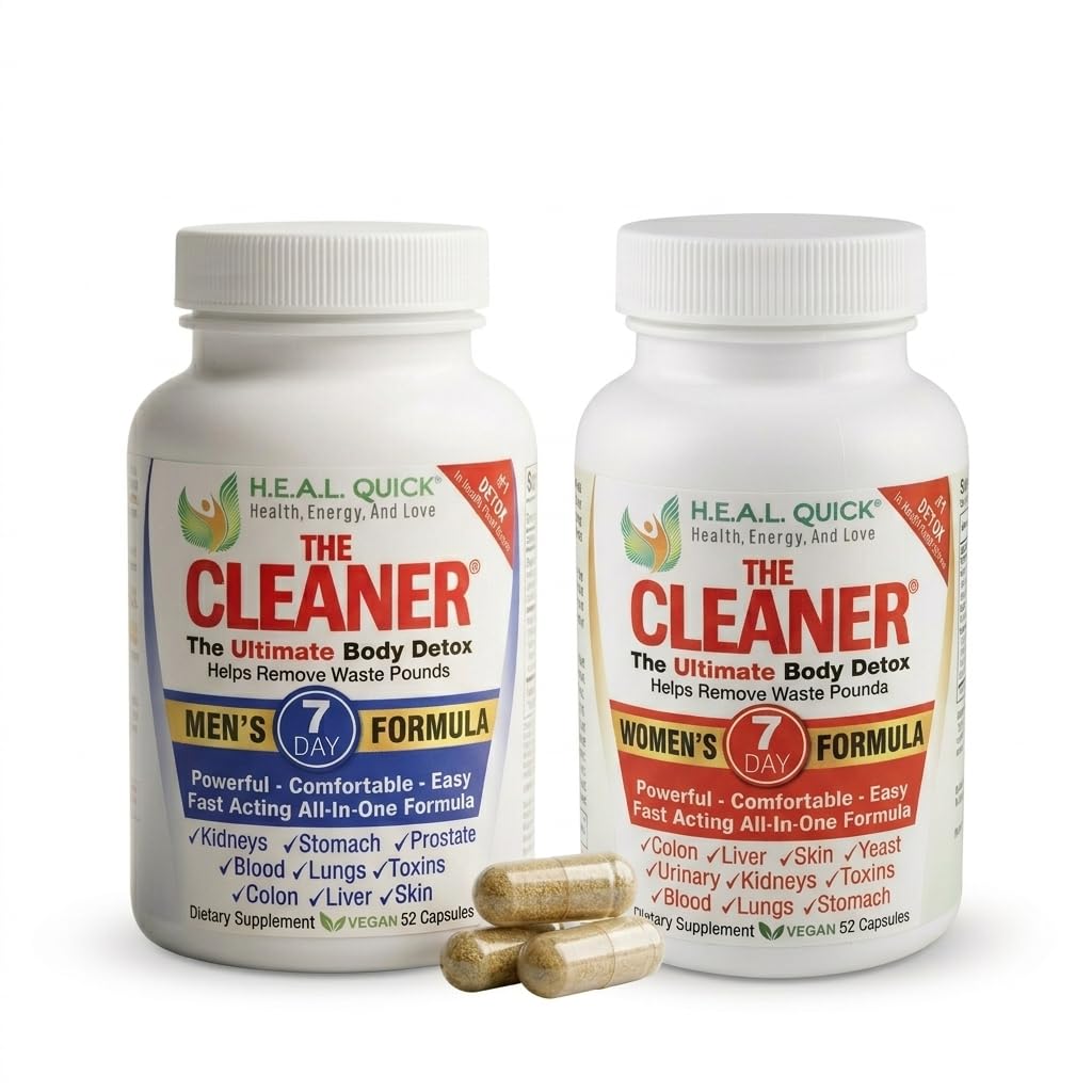 CenturySystemsBrand The Cleaner, 2 Pack Bundle, 7 Day Women's Formula and 7 Day Men's Formula, Ultimate Body Detox, 52 Capsules Each