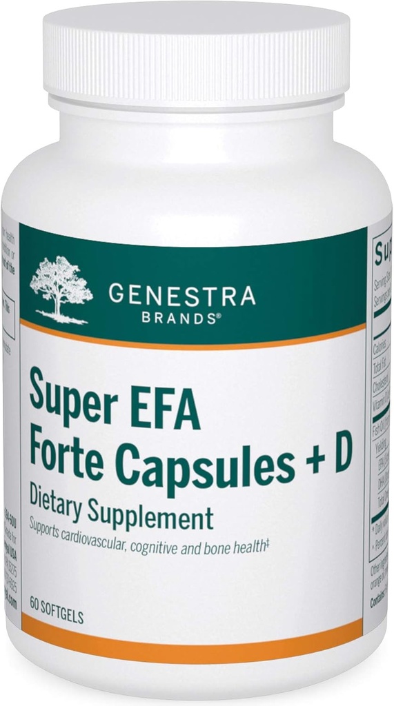 Genestra Brands Super EFA Forte Capsules + D | Fish Oil Formula to Support Cognitive, Cardiovascular, and Joint Health | 60 Softgels