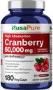 NusaPure Cranberry 60 000 mg 180 Vég. (Bioperine, non-OGM, végétalien)