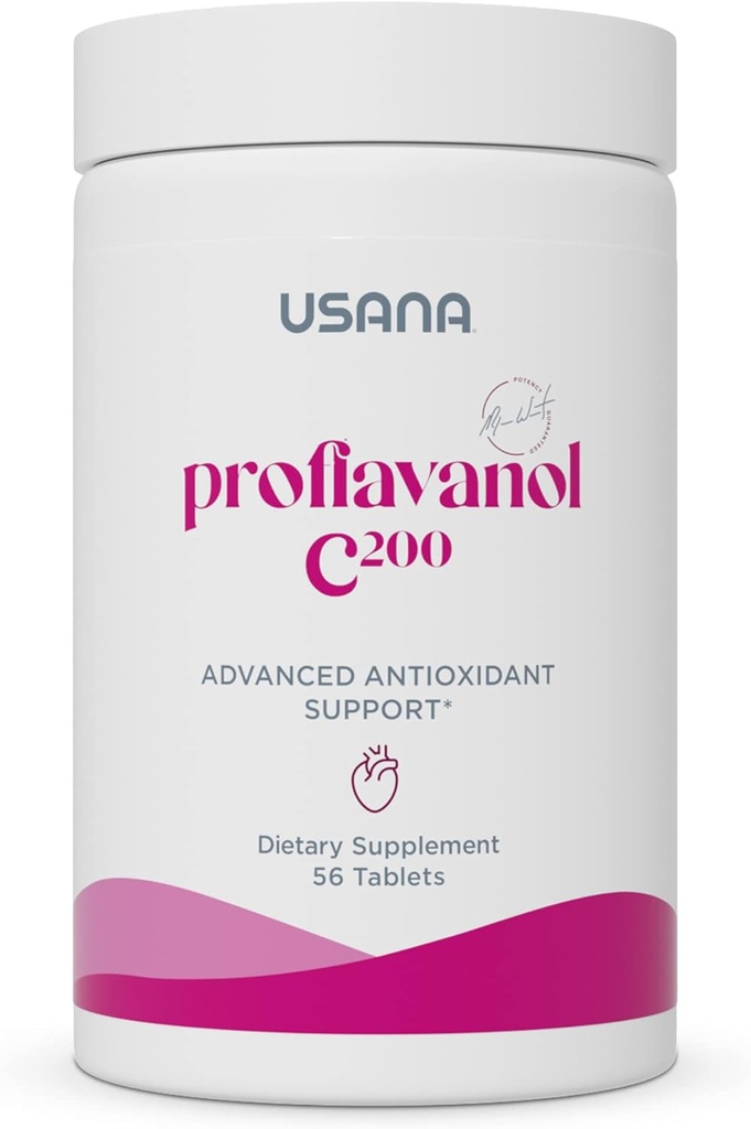 USANA Proflavanol C200 - Antioxydant avancé avec bioflavanoïdes et vitamine C pour la santé cardiaque - 56 comprimés - 28 jours d'approvisionnement