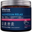 Vthive Magnésium Relax Powder soutient le stress, la relaxation musculaire et la qualité de sommeil améliorée pour le calme quotidien et le bien-être - framboise Lemon Saveur (8.5 Oz. / 50 portions)