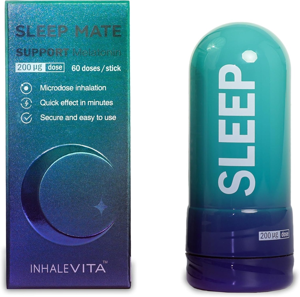 Melatonin Inhalateur de jet à action rapide pour le voyage, 5-10 Min Sommeil de 0.2mg Basse dose, Zero-Sugar, Réchauffé de réveil