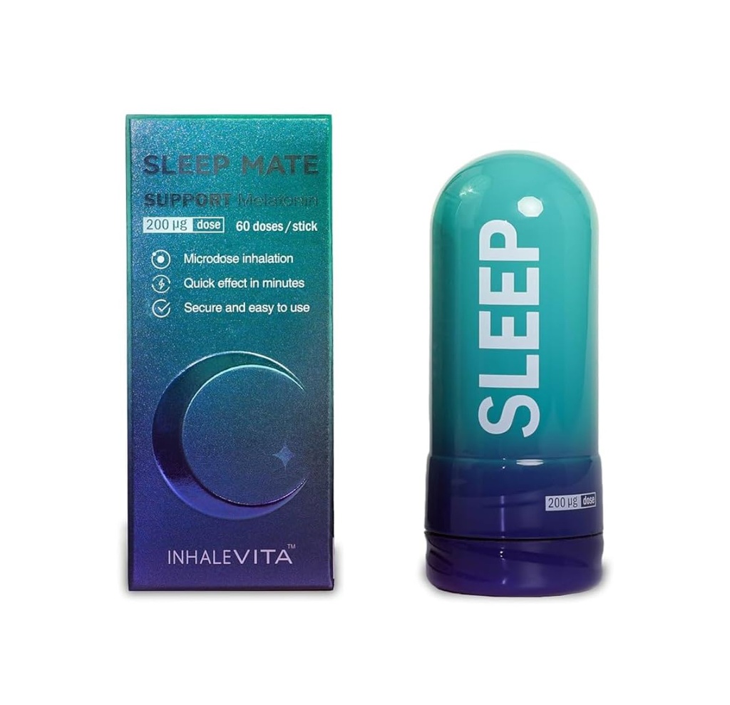 Melatonin Inhalateur de jet à action rapide pour le voyage, 5-10 Min Sommeil de 0.2mg Basse dose, Zero-Sugar, Réchauffé de réveil