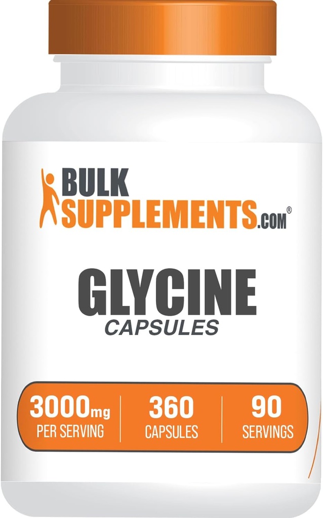 BulkSupplements.com Capsules Glycine - Suppléments Glycine, Supplément Acid Amino - Sans gluten, 4 Capsules par portion, 360 Nombre (paquet de 1)