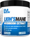 Evlution Organic Lion’s Mane Mushroom Supplement - Lion’s Mane Mushroom Powder Nootropics Brain Support Supplement for Focus Memory Clarity and Immunity Support