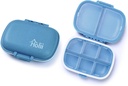 Holii 2PS 8 Compartiments Organisateur de pilules de voyage, pharmacie de poche pour la purse quotidienne Pill Box Portable Medicine Organizer Conteneur de support de vitamine (Blue)