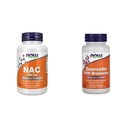 Suppléments, NAC (N-acétyl Cysteine) 600 mg avec Sélénium et Molybdène, 100 gélules et maintenant Quercetine avec Bromelain - 60 gélules