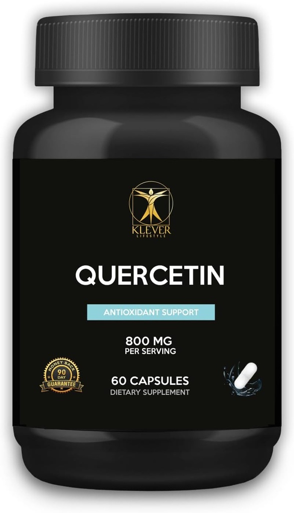 Klever Lifestyle: Quercetin avec supplément de bromelain: propriétés antioxydantes, santé du cerveau: 60 capsules: 800mg par portion