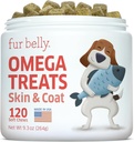 Huile de saumon pour chiens - Huile de poisson sauvage de l'Alaska pour chiens - Omega 3 pour chiens - Démangeaison pour chiens - Santé des articulations de chiens - Allégation des allergies pour chiens - Démangeaison pour chiens - 120 Huile de poisson pour chiens