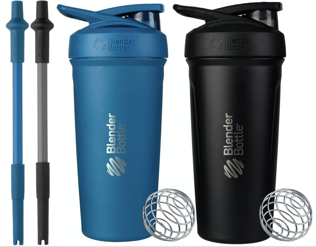 Bouteilles Bouteilles Strada Shaker Cups avec Paille de Silicone, (2 Bouteilles 24-Ounce et 2 Paille)