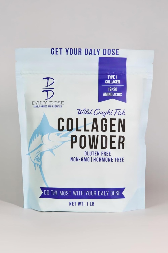 Collagène de poisson, sac de 1 lb, 37 portions, 12g de Protien par portion, sans gluten, Keto et Paléo amical, 0 sucre, non irradié