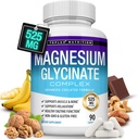 Glycinate de magnésium 525mg - Supplément de magnésium chélaté à haute absorption fabriqué avec du glycinate de magnésium pur - soutient les muscles, le sommeil, les crampes, la récupération complexe de bisglycinate végétalien non-OGM 90 capsules