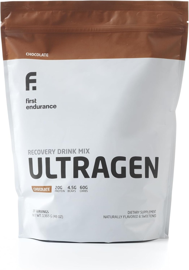 PREMIERE ENDURANCE Ultragen Recovery Drink Powder, Protein Mix, Boosts Energy, Accélérate la récupération du chocolat, 15 portions