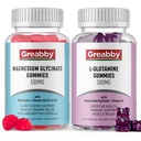 L Glutamine Glumies & Magnésium Glycinate Glumies, Relief musculaire et soutien interarmées, Vegan & Organic, Non-OGM