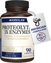 Enzymes protéolytiques 3X - Trypsine, Chymotrypsine et Serrapeptidase - Réduit l'œdème et l'irritation des lésions tissulaires - Soutient le bien-être et la récupération du corps - Supplément alimentaire - 90 Capsules