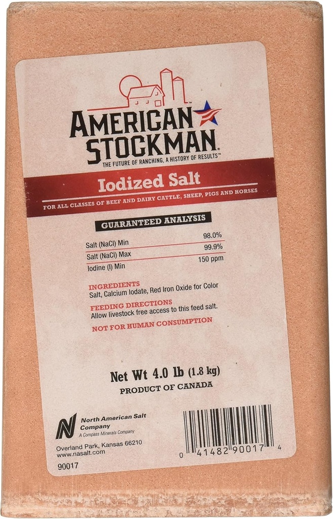 90017 4 lb Sel iodé Brick Pet Multivitamines