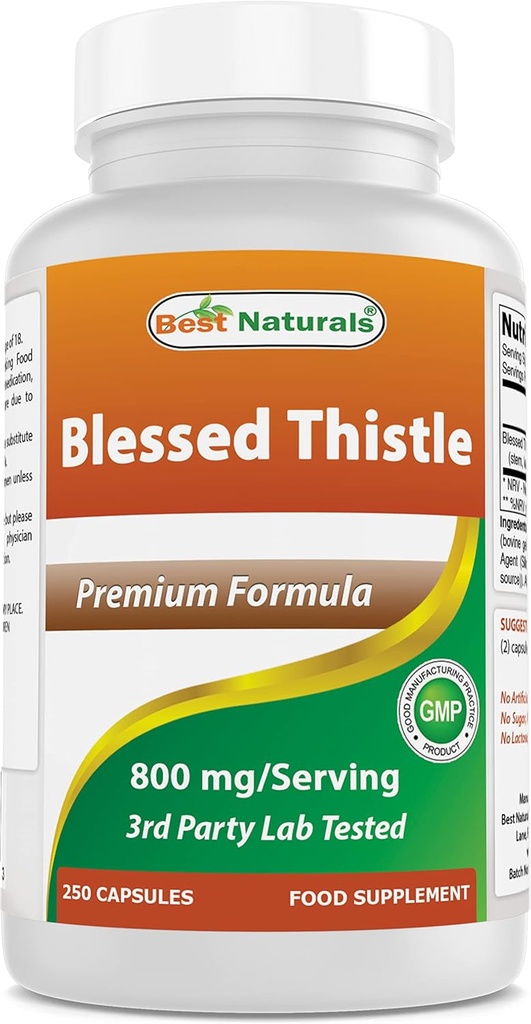 Best Naturals Bienheureux Thistle Allaitement Capsules d'allaitement - 800mg/Serveur - 250 Compte