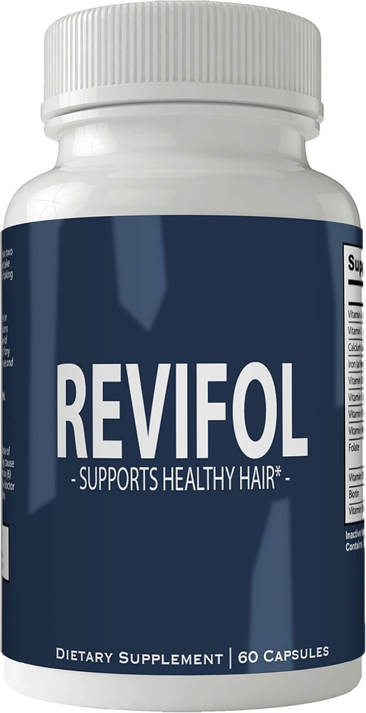 Supplément cheveux et ongles Revifol - Vitamines et minéraux de croissance des cheveux avec Biotin - Sans gluten 60 Capsules - Peau de laque et ongles extra force de la formule de croissance booster