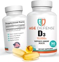 Vitamine D3 10000 UI - 90 Vitamine D 10000 UI Softgels pour la santé cardiaque, le soutien immunitaire, la clarté mentale et le soutien de la fonction musculaire - Comprimés haute dose de vitamine D3 pour les hommes et les femmes- 250 mcg