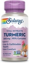 SOLARAY Supplément curmérique 600mg - Racine curmérique avec 95% Curcumine - Supplément de soutien conjoint - Santé conjointe, Gallbladder et soutien du foie, non-OGM, végétalien, sans gluten, garantie de 60 jours, 60 portions