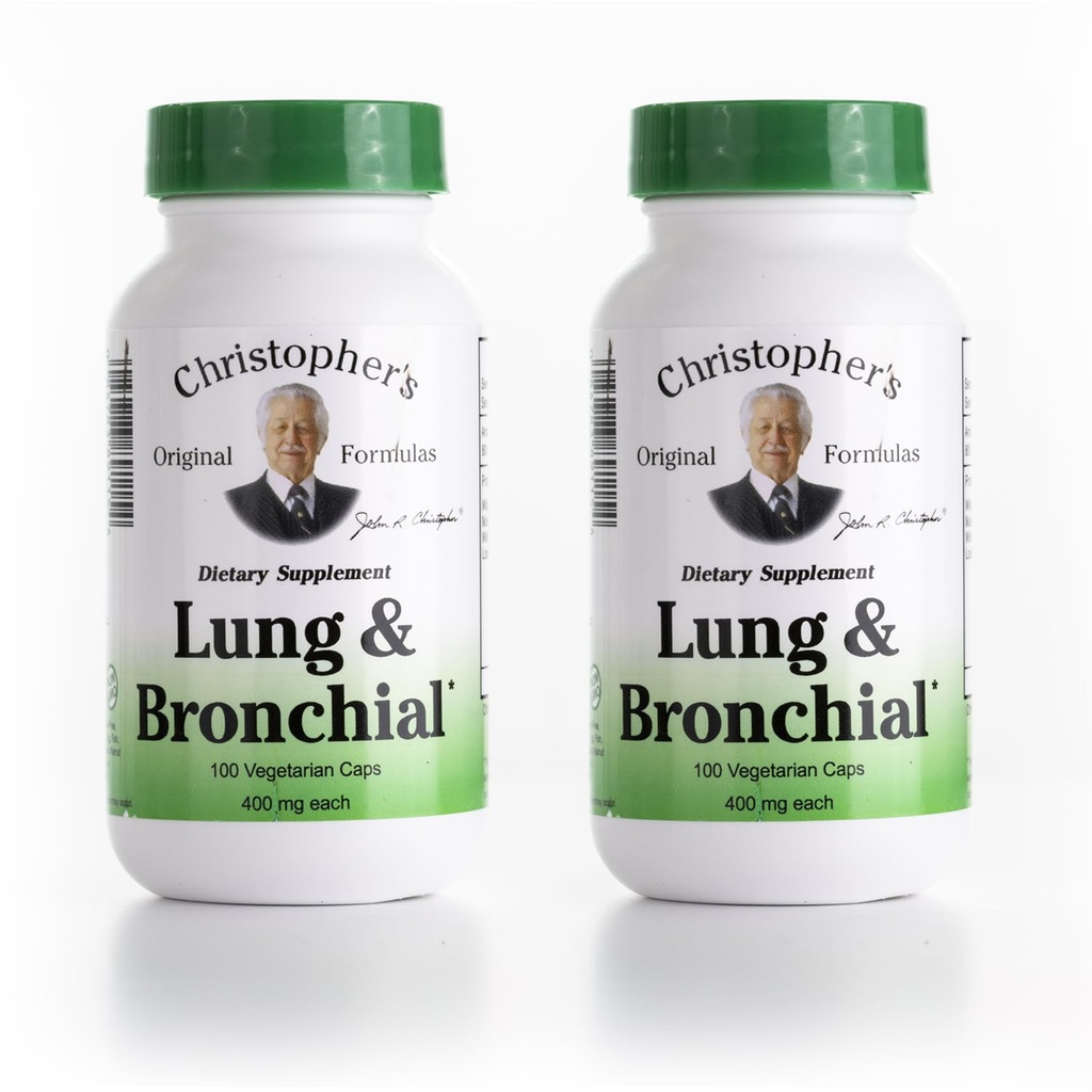 Formules originales de Christopher Formule pulmonaire et Bronchiale - Nettoyant pulmonaire pour les fumeurs - Supporte le système respiratoire avec mélange synergique d'herbes - Pack de 2