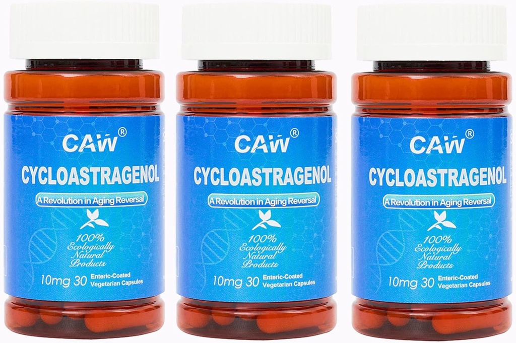 Hypersorption CAW Cycloastragenol 98% 10mg 30 Capsules de Telomere Longenten Réparation de l'ADN, non-OGM, fabriqué aux États-Unis