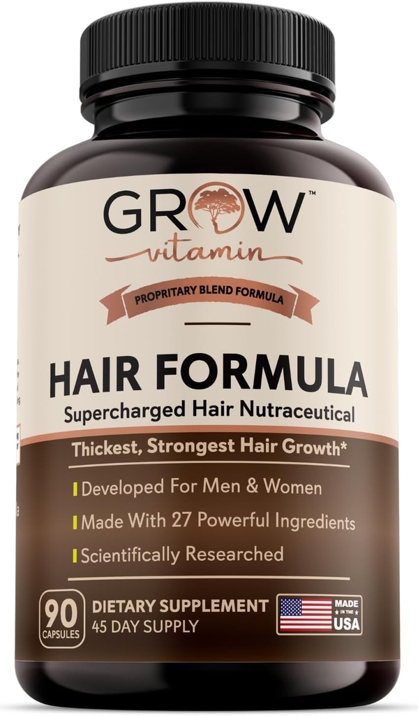 faire croître la vitamine tout en une formule de cheveux pour les hommes et les femmes - La formule de cheveux avancée comprend Biotin, Saw Palmetto, DHT Blocker & Trace Minerals - Supplément de cheveux pour les cheveux, la peau et les ongles - 90 Capsules