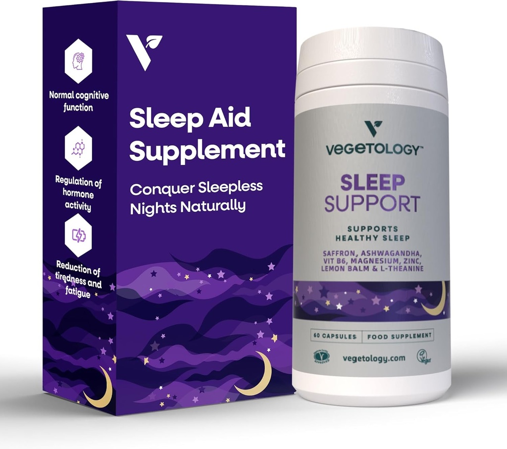 Suppléments de soutien au sommeil pour végétaliens (60 capsules) — Suppléments de sommeil profond pour adultes et enfants — Suppléments alimentaires pour le sommeil — Aide au sommeil en bonne santé — Suppléments pour aider à dormir