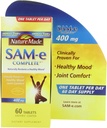 Nature faite SAM-e Complet 400 mg. Comprimé (aide à soutenir l'humeur saine et le confort articulaire) Taille de la valeur 60 ct