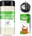 Poudre d'alginate de sodium - Alginate de sodium pur de 4 oz Poudre d'épaississant de qualité alimentaire, agent gélifiant naturel pour desserts, fabrication de sphérules de caviar, crème glacée, pains de viande, stabilisant végétalien pour cuisson, épaississement