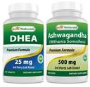 Meilleur naturel Dhea 25mg & Ashwagandha Extrait 500 Mg