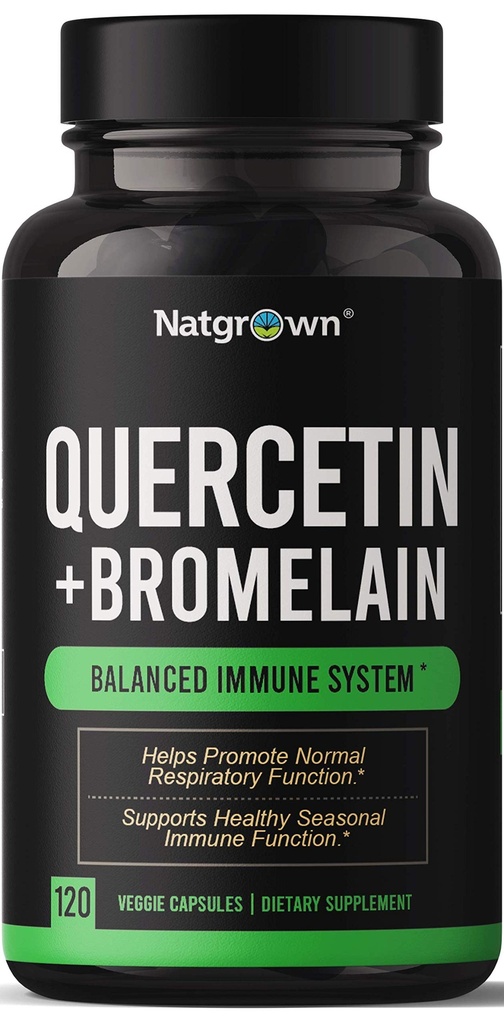 Natgraved Quercetin avec complexe de supplément de bromelain - 120 capsules