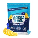 FocusFuel Energy Chews – Blue Razzberry Lemonade (15 portions) – 100mg Caféine + Alpha GPC + L-Theanine + B12, Magnésium – Grand Goût – Pas de crash ou de jitters