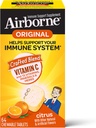 Airborne 1000mg Vitamin C Chewable Tablets With Zinc, Immune Support Supplement With Powerful Antioxidants Vitamins A C & E - 64 Chewable Tablets, Citrus Flavor