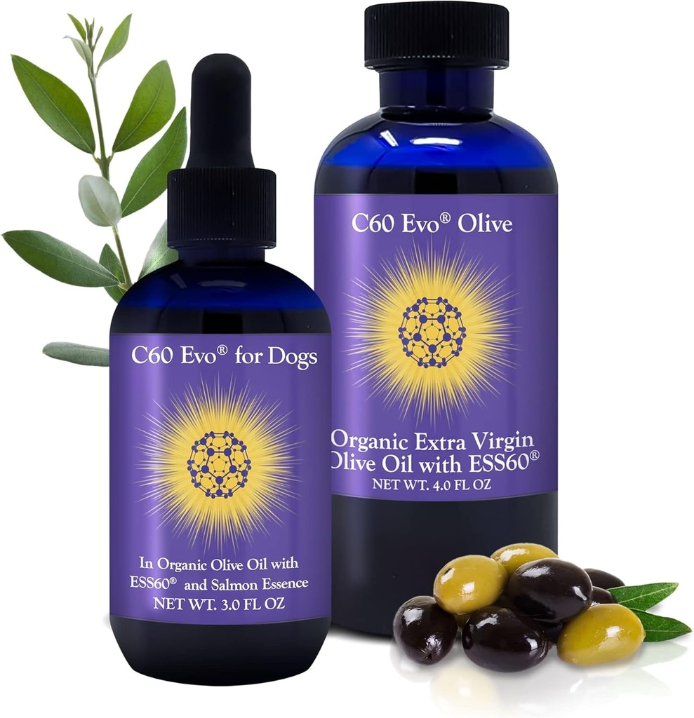 Pure ESS60 en huile d'olive vierge extra pour les humains et les canines, compléments pour chiens, aliments pour animaux et produits pour chiens