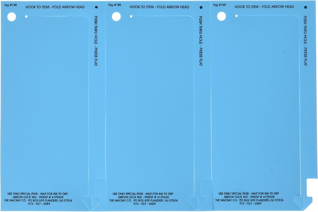 Macray 188 Blue Blue Arrow Lock Tag