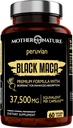 Black Maca Root 50:1 Extrait 37 500mg – 60 Capsules Bio Péruvienne Maca Peruana Supplément pour les hommes