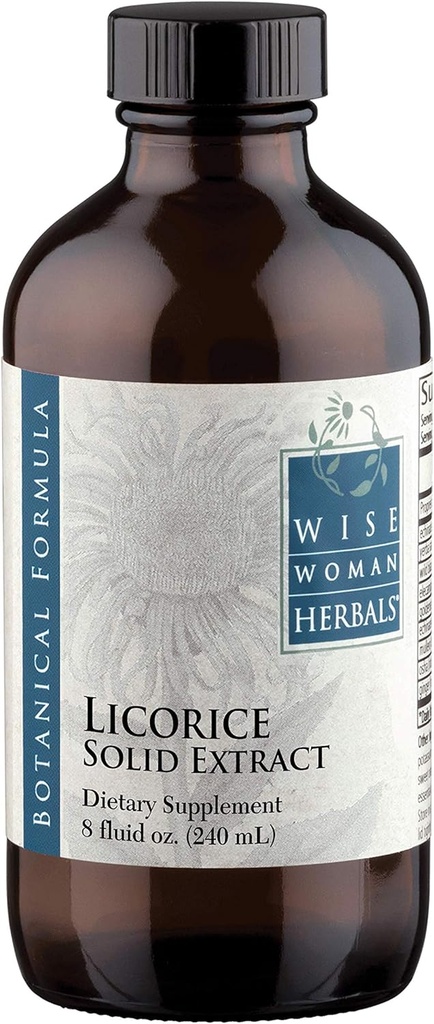 Wise Woman Herbals L'extrait solide de racine de réglisse 4:1, sans alcool, à base d'herbes digestives et stomach confort, équilibre adrénal, immunitaire et soutien respiratoire, soutient une réponse inflammatoire saine, 8 Fl Oz